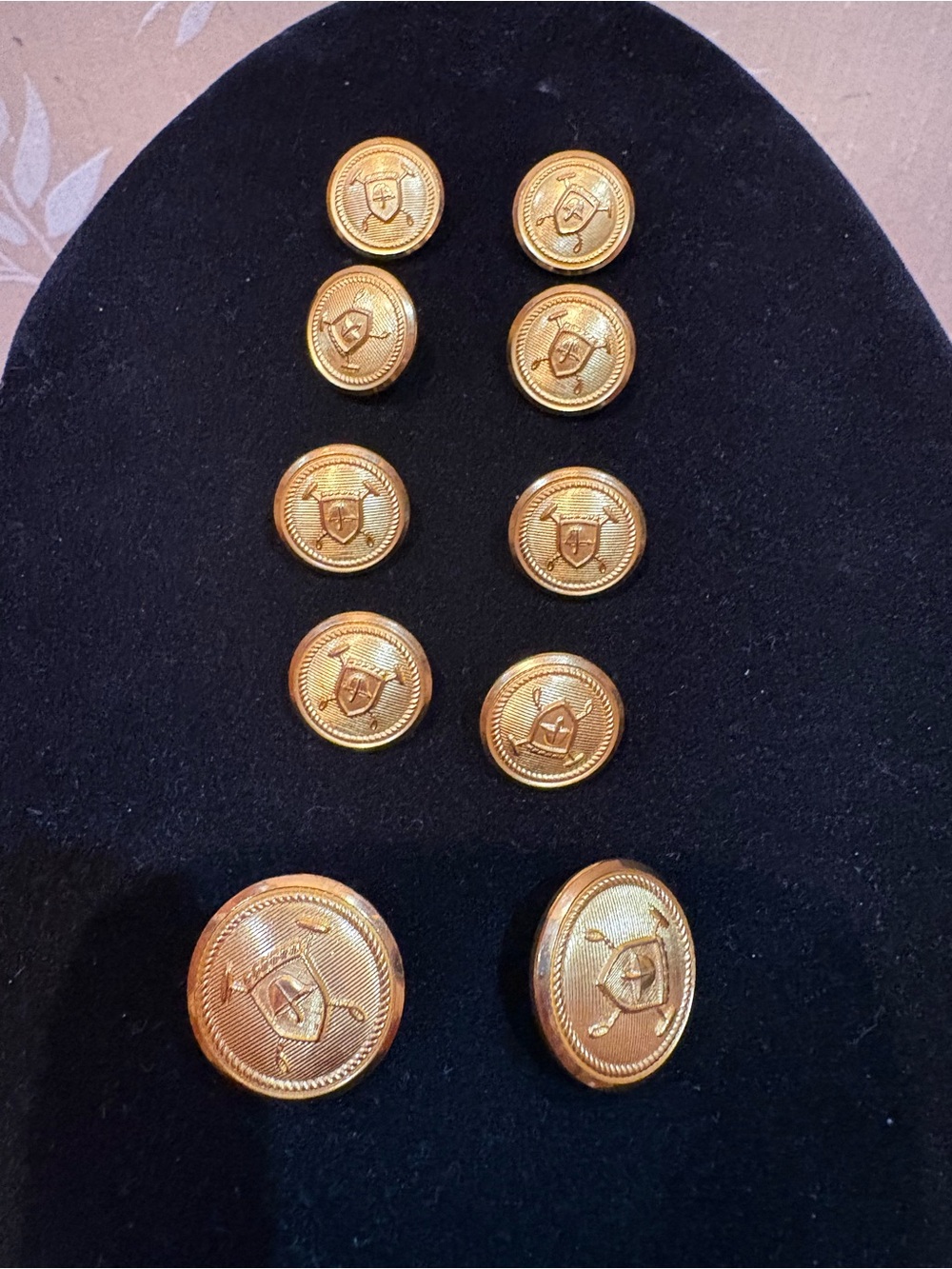 Ralph Lauren Vintage Gold Encrusted Metal Buttons Set of 10